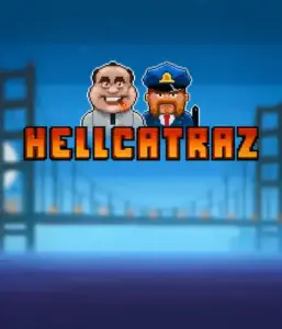 Enter the action-packed world of the Hellcatraz game by Relax Gaming, highlighting a cartoonish prisoner and a guard with the infamous Alcatraz prison and San Francisco skyline in the background. This graphic portrays the light-hearted escapade of an Alcatraz-inspired game, perfect for those who enjoy playful themes, offering a captivating adventure. 