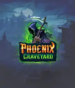 An immersive view of ELK Studios' Phoenix Graveyard slot, with its hauntingly beautiful graveyard and phoenix symbols. Displayed in this image is the slot's innovative expanding reels, enhanced by its beautifully crafted symbols and dark theme. The artwork conveys the game's legend of the phoenix's revival, attractive for those fascinated by mythology.