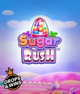 Dive into the delightful world of the Sugar Rush slot game by Pragmatic Play, with a bright candy dispenser on a dreamy candyland background. This image evokes the joy and thrill of the slot, adorned with bright candies and charming typography. Ideal for those with a sweet tooth, offering endless entertainment. 