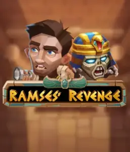 Dive into the thrilling world of Ramses' Revenge slot by Relax Gaming, showcasing a startled explorer and a menacing mummy set against an Egyptian tomb backdrop. This graphic captures the excitement of Egyptian archaeology, perfect for fans of Egyptian-themed slots, providing a thrilling gaming experience. 